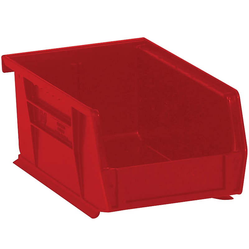 Partners Brand Small Stackable Plastic Storage Bin, 9.25" x 5"x 6", Red, 12/Carton (BINP0965R) image 1