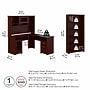 Bush Furniture Cabot 60"W L Shaped Computer Desk with Hutch and 5 Shelf Bookcase, Harvest Cherry (CAB011HVC)~#|#~17D6CCF8-3B5B-463E-928CF59FB4E43DAD_sc7