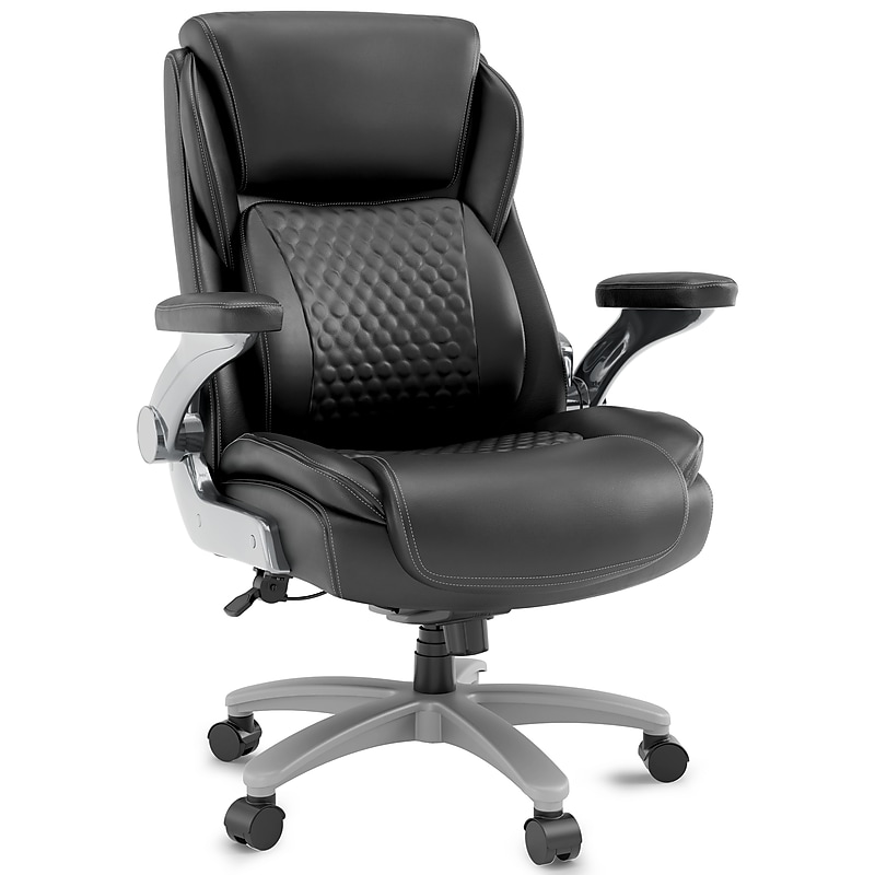 Staples Randolph Ergonomic Bonded Leather Executive Big & Tall Chair, 400 lb. Capacity, Black (ST62818) image 1