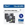 Brother TZe-2212PK Laminated Tape, 0.35" x 315", Black/White, 2/Pack (TZE2212PK)~#|#~17D82790-3040-4AAB-A81C94403A472CA3_sc7