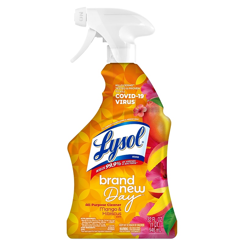 Lysol Brand New Day Disinfecting All-Purpose Cleaner Spray Bottle, Mango & Hibiscus Scent, 32 oz. (19200-98769) image 1