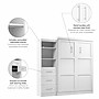 Bestar Pur Queen Murphy Bed with Shelving Unit and Drawers (90W), White (26869-17)~#|#~17DA445E-1F5A-4517-BEE37CB479AFB93F_sc7