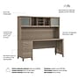 Bush Home Somerset 72"W Office Desk with Drawers and Hutch, Ash Gray (SET018AG)~#|#~17DA7A30-5251-499B-BFF3285F6CF78C77_sc7