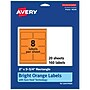 Avery Rectangle Multipurpose Labels, 2" x 3.75", Bright Orange, 160/Pack (94240)~#|#~17DA985D-05C2-4186-8DFD013C4FC77788_sc7