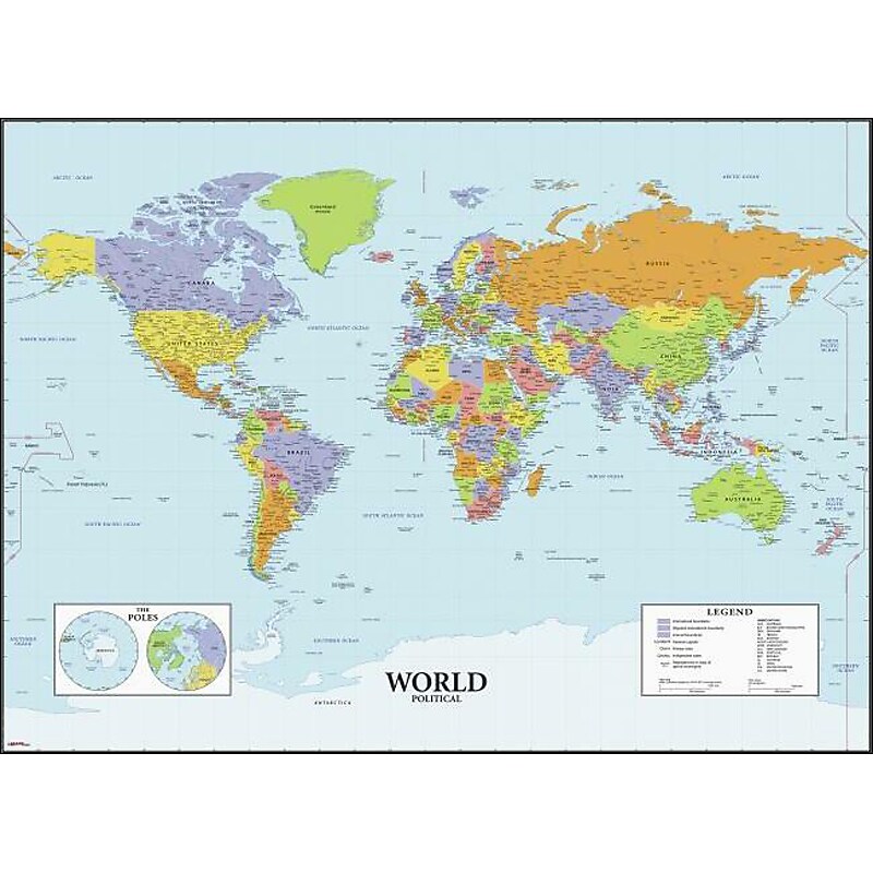 RoomMates Map of the World Contemporary Wall Decal, Geography (RMK4285GM) image 1