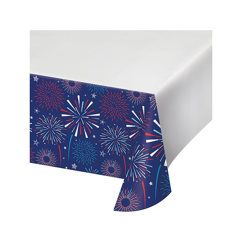 Creative Converting Fourth of July Tablecloth, Multicolor, 3/Pack (DTC369856TC) image 1