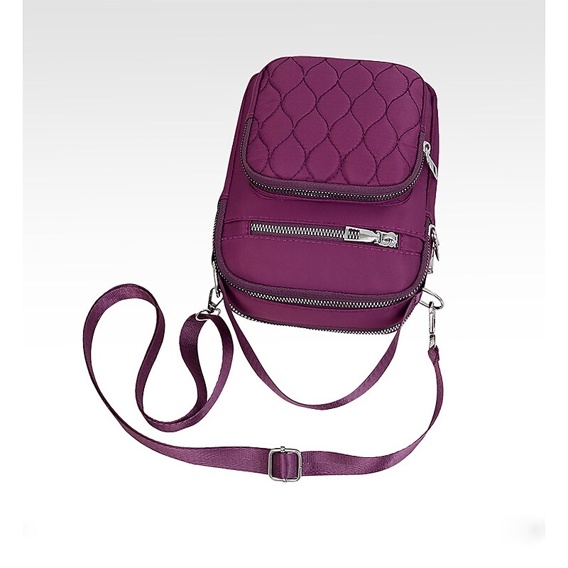 Nicci Polyester Cross-Body Quilted Bag, Purple (CBM240510A-PUR) image 1
