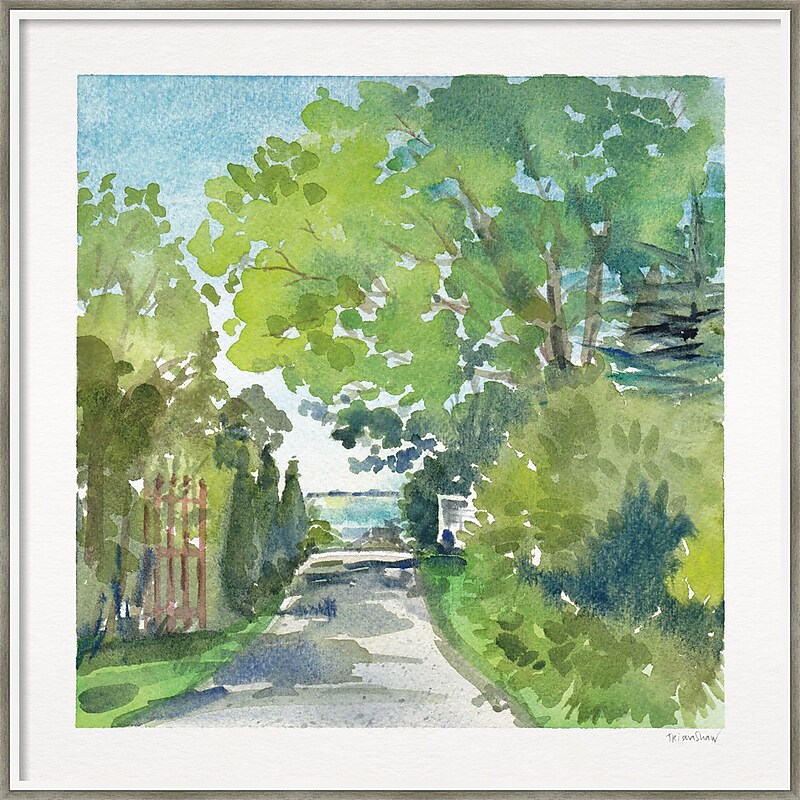 Amanti Art The Lane And Sea by Patricia Shaw Wood Framed Wall Art Print, 33" x 33" (A42677158817) image 1