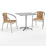 Flash Furniture Lila Indoor-Outdoor Table Set with 2 Chairs, 31.5" x 31.5", Aluminum/Beige (TLH32SQ020BGCH2)~#|#~17FF366C-939B-4848-81FB64F51AE70B91_sc7