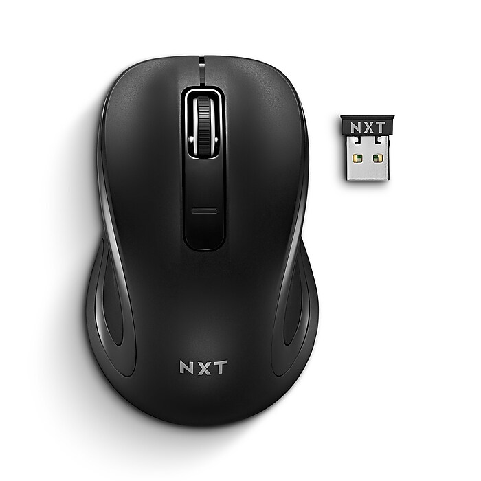 NXT Technologies™ Wireless Ambidextrous Optical USB Mouse, Black