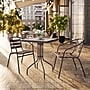 Flash Furniture Lila Glass Top Metal Table with 2 Stack Chairs, 23.75'' Square Bronze (TH0731SQ017CBZ2)~#|#~180C955C-4886-43C2-BFFF8AE40CC77297_sc7