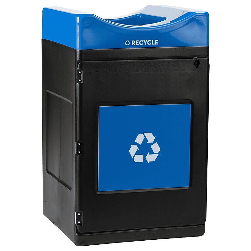 Commercial Zone Avante Series Polyethylene Recycling Bin, 55 Gallon, Black (78755104A) image 1