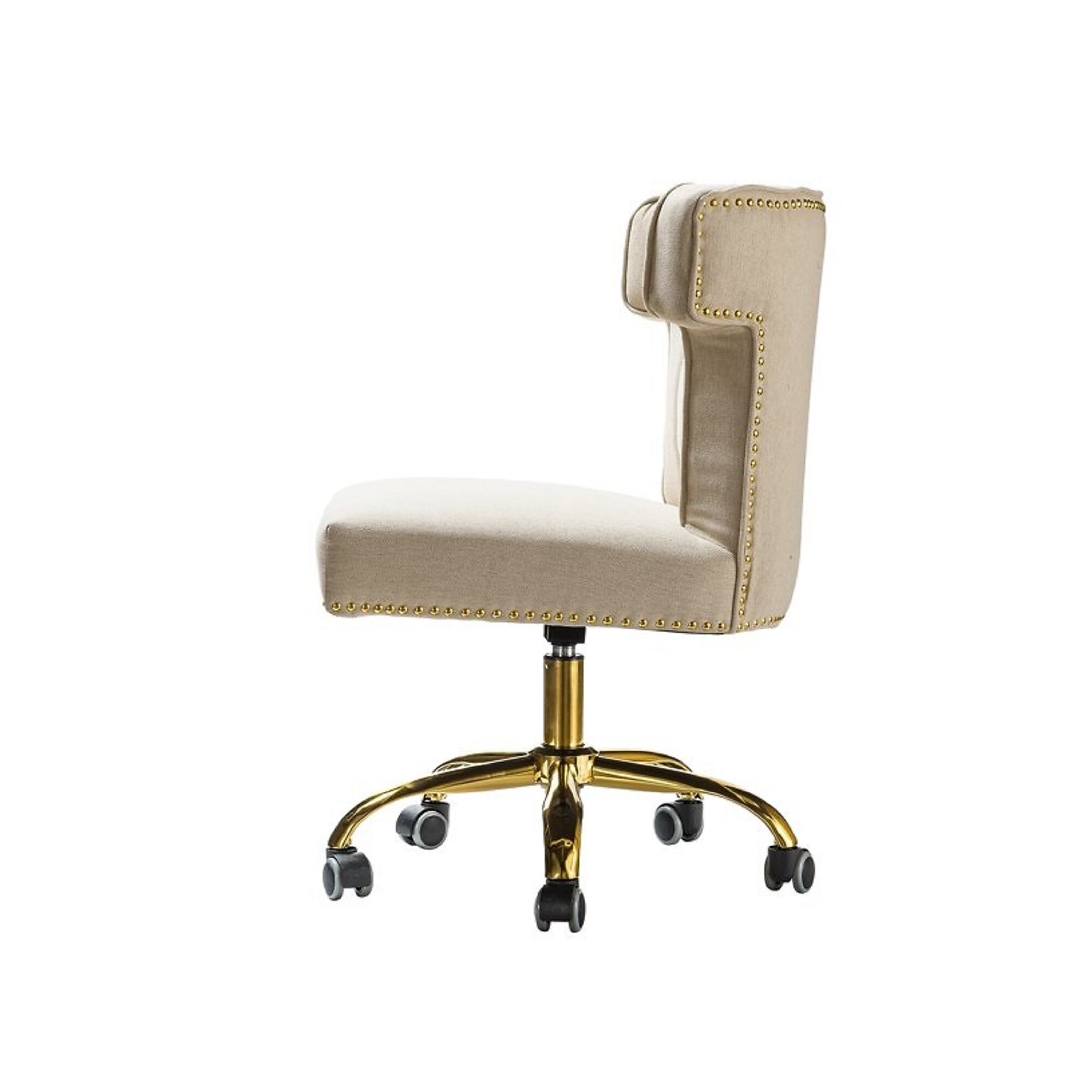 Karat Home Armless Polyester Swivel Task Chair, Tan (OFM0001-TAN) Sansujyuku sansujyuku.com