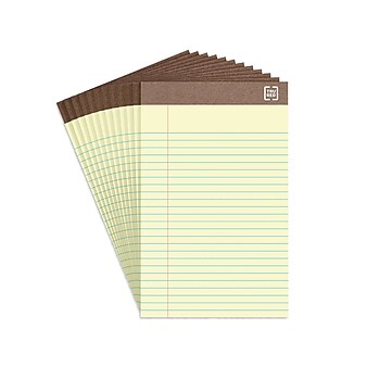 TRU RED™ Notepads, 5" x 8", Narrow Ruled, Canary, 50 Sheets/Pad, Dozen Pads/Pack (TR58180)