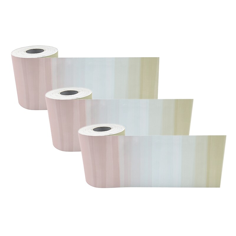 Teacher Created Resources Cool Tones Straight Rolled Border Trim, 3" x 4.17', Multicolor, 3 Packs/Bundle (TCR9169-3) image 1