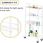 Whitmor 4-Shelf Metal Mobile Kitchen Cart with Lockable Wheels, White (6766-16327)~#|#~183CEA15-85F0-449D-A9BB66B30BA6A451_sc7