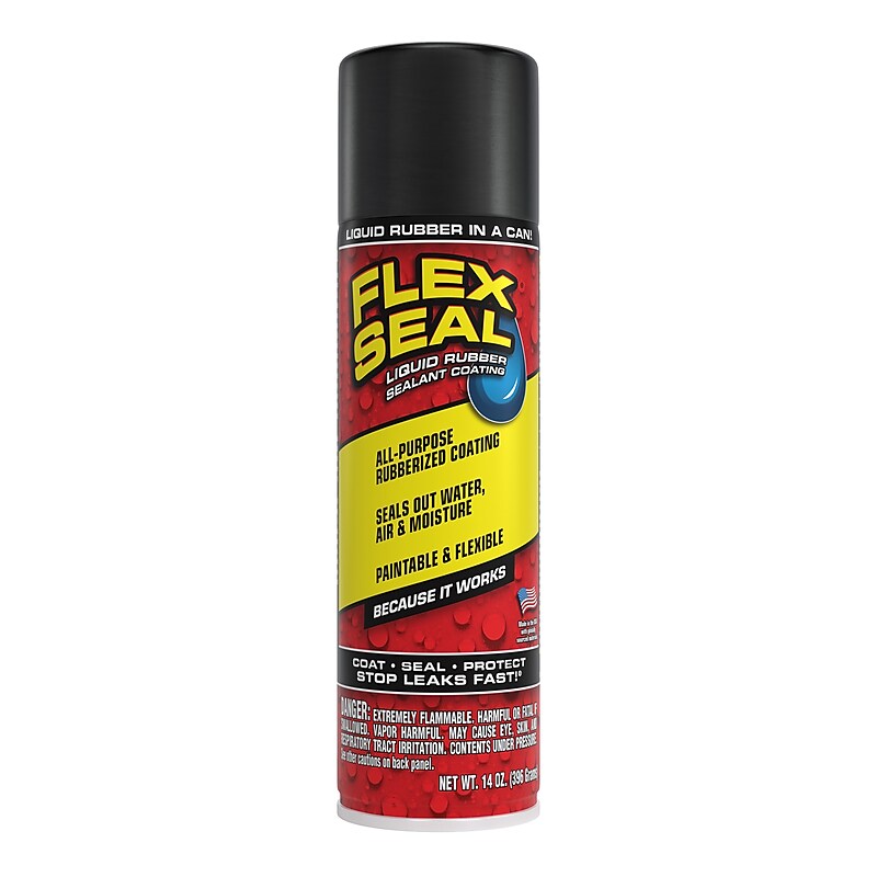 Flex Seal Liquid Rubber Sealant Coating Spray, 14 Oz., Black (FSR20) image 1