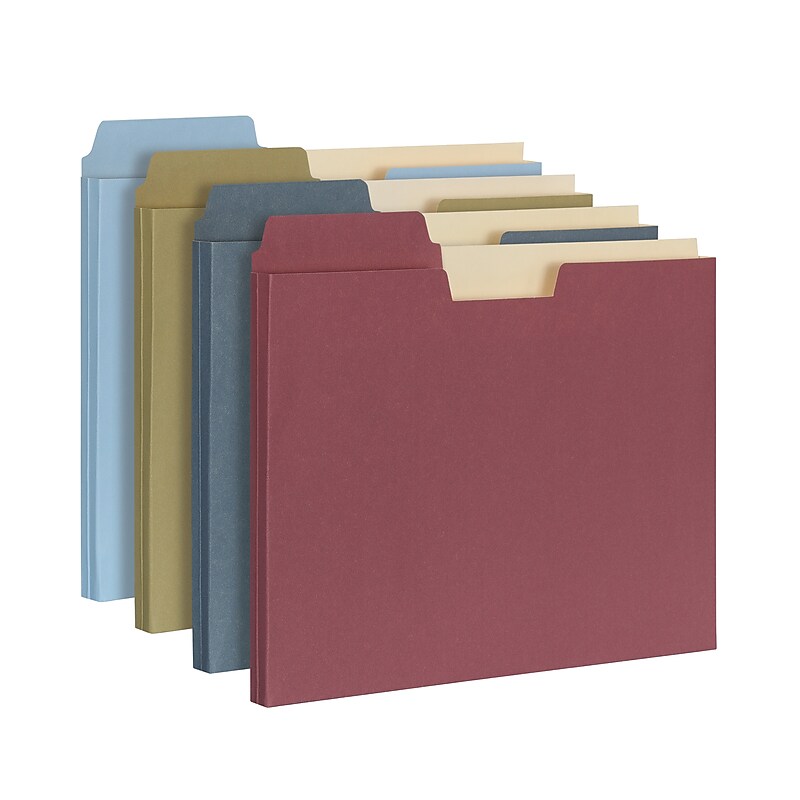Pendaflex Recycled Heavy Duty File Pocket, 3/4" Expansion, Letter Size, Assorted, 10/Pack (FP153L10 ASST) image 1