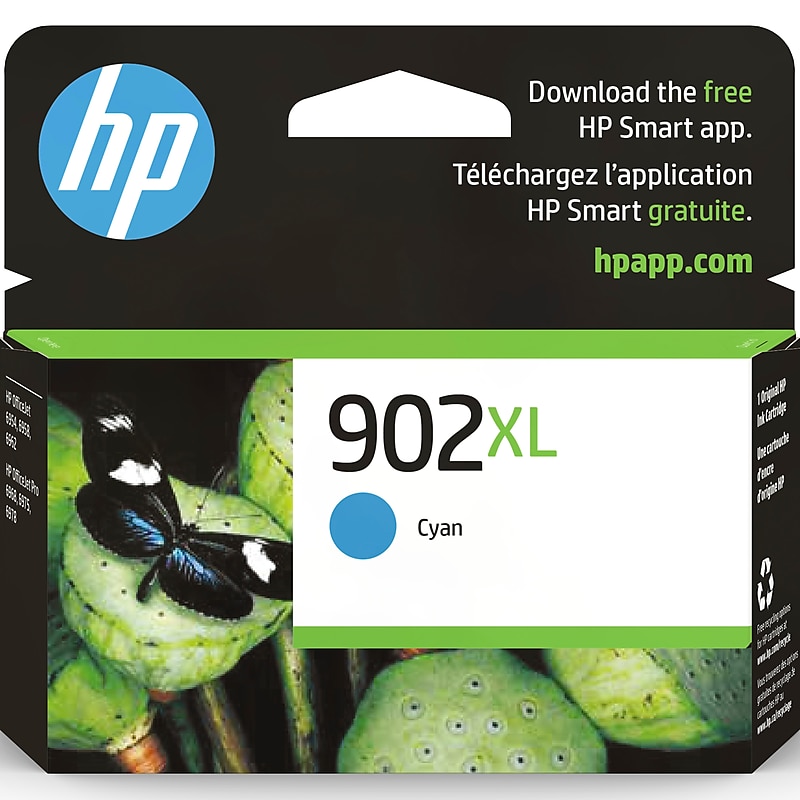 HP 902XL Cyan High Yield Ink Cartridge, Prints Up to 750 Pages (T6M02AN#140) image 1