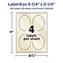 Avery Pearlized Ivory Oval Multipurpose Labels, 4.25" x 3.25", Ivory, 100/Pack (94059)~#|#~184E403B-356F-49F7-9A7F89696D572C66_sc7