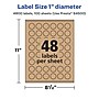 Avery Laser/Inkjet Circle Multipurpose Labels, 1" Dia., Kraft Brown, 4800 Labels/Box ( 94500)~#|#~1854FDAE-0E55-4248-8A3FF7F56384C71E_sc7