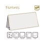Better Office 2" x 3.5" White/Gold Table Tent Place Card, 100/Pack (64646-100PK)~#|#~18574F3D-C7D4-4D93-9AD2418D2D056729_sc7