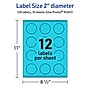 Avery Laser/Inkjet Multipurpose Circle Labels, 2" Dia., Bright Blue, 120/Pack (94501)~#|#~18586A5E-88A0-4E33-849D96FAB202C351_sc7