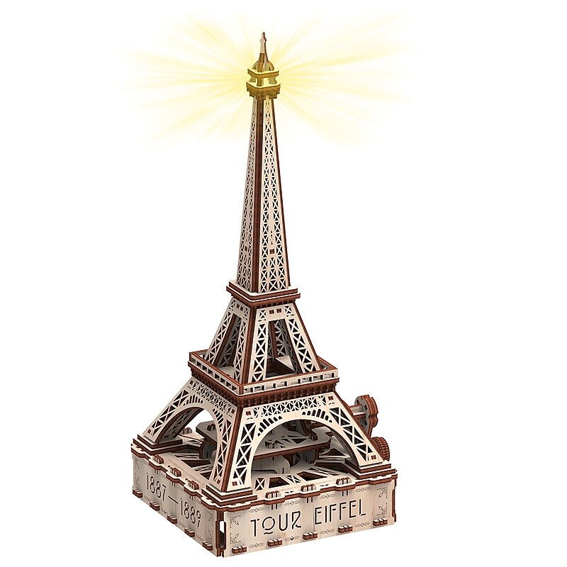 Mr.Playwood Eiffel Tower Eco-light 3D Wooden STEM Model, 163 Pieces/Set (AVRAV1612205) image 1