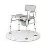Medline Guardian Combination Transfer Bench and Commode, Padded Backrest, Aluminum Frame, 400 lb Capacity, (G3-101KBPX1)~#|#~18608394-1834-4856-A00EA7694D8A54D1_sc7
