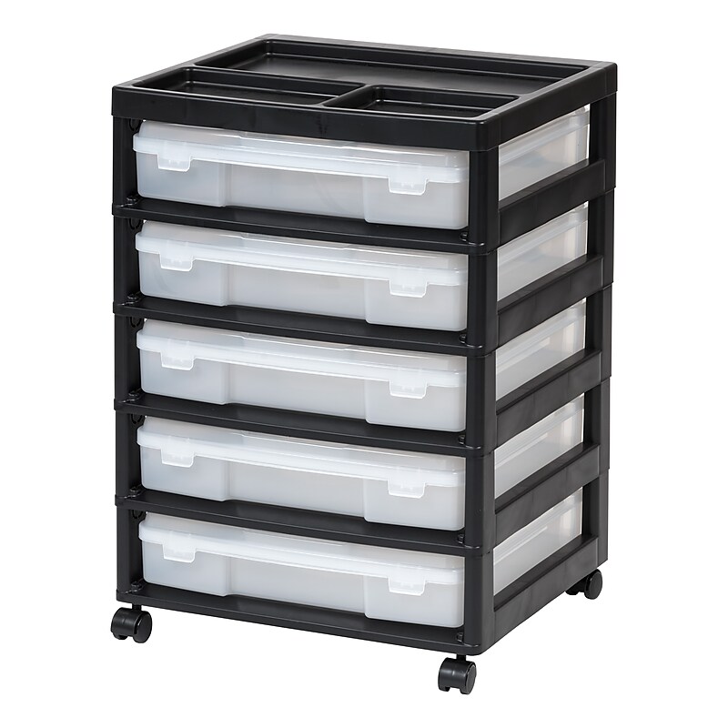 Iris 5-Drawer Storage Cart, Black (587685) image 1