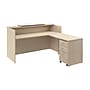 Bush Business Furniture Arrive 72"W L Shaped Reception Desk with Counter and Mobile File Cabinet, Natural Elm (ARV010NE)~#|#~186A12A3-9407-4A5E-925A1367AA16CEB5_sc7