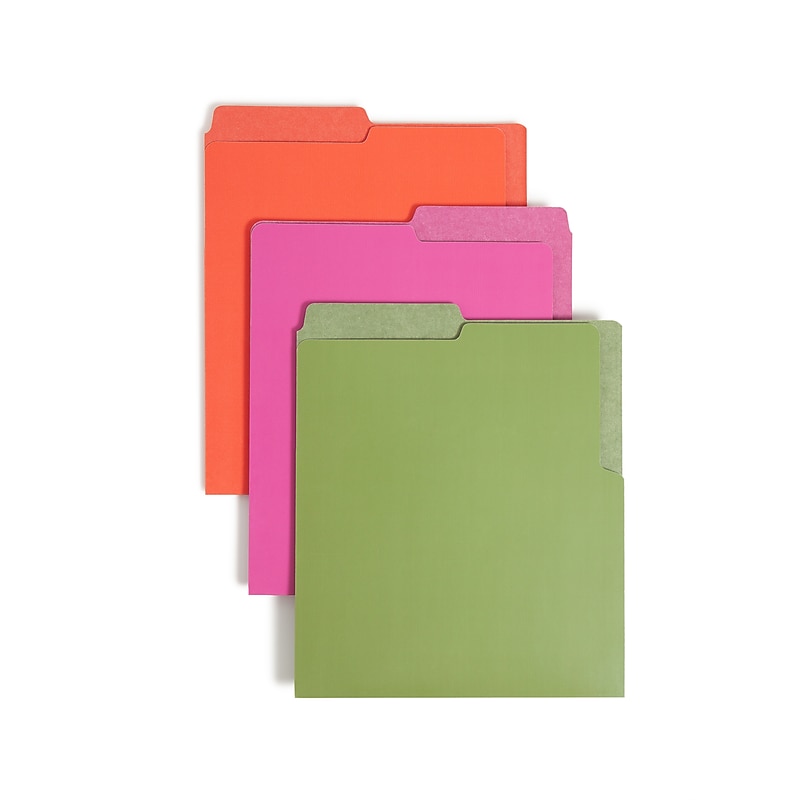Smead Organized Up Heavyweight Dual Tab Vertical Colored File Folders, Letter Size, Bright Tones, 6/Pack (75406) image 1