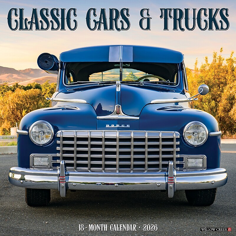 2026 Willow Creek Classic Cars & Trucks 12" x 12" Monthly Wall Calendar (50736) image 1