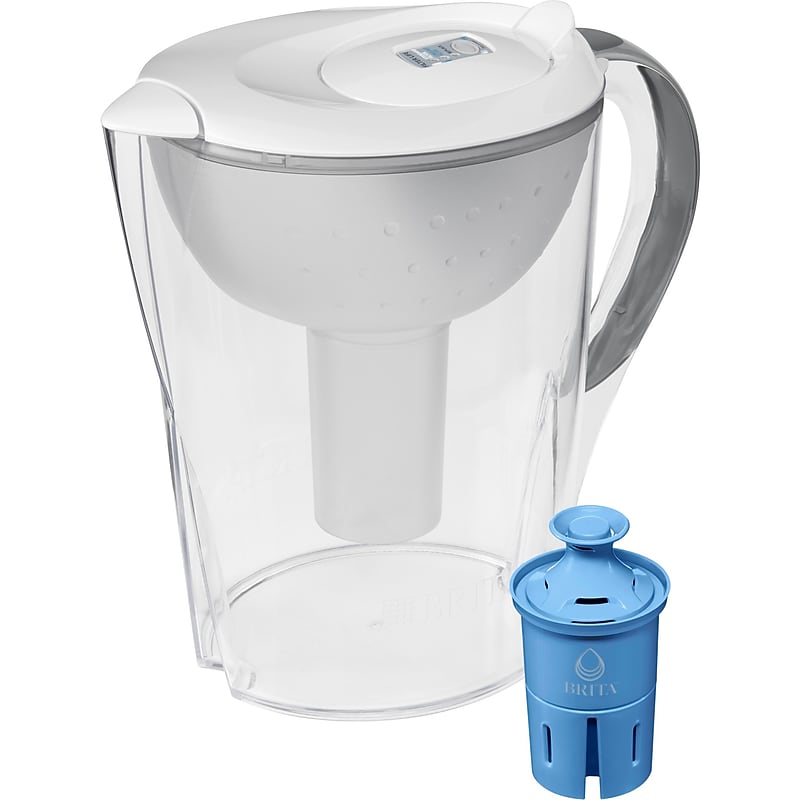Brita Large 10 Cup Pacifica White Water Filter Pitcher with Filter (36515) image 1