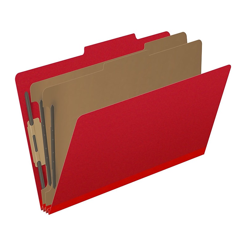 Medical Arts Press Pressboard Classification Folder, 2 Dividers, 2" Expansion, Legal Size, Deep Red, 10/Box (DV-T52-26-3DRD) image 1