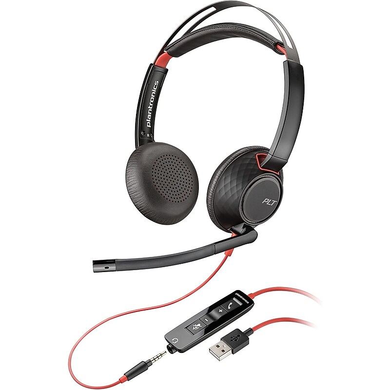 Poly Blackwire C5220 Binaural USB-A Noise Canceling Stereo Headset, Black (8M3W5AA#ABA) image 1