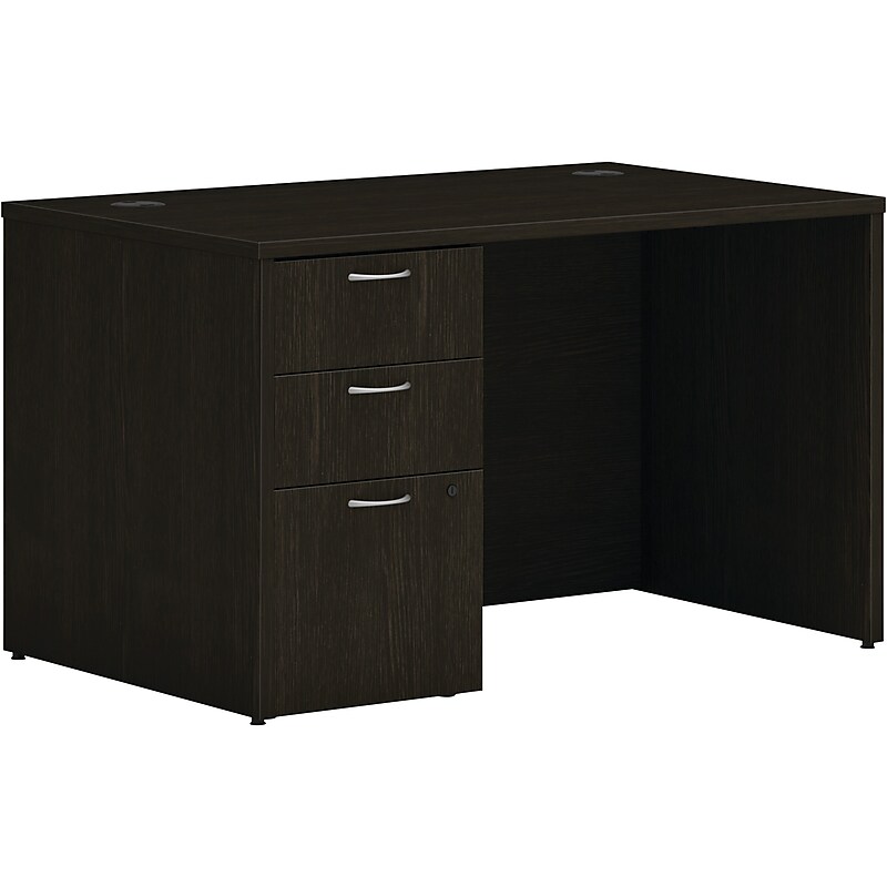 HON Mod 48"W Single-Pedestal Desk, Java Oak (HLPLDS4830BBFJA1) image 1