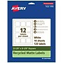 Avery EcoFriendly Laser/Inkjet Square Multipurpose Labels, 2-1/8" x 2-1/8", White, 120/Pack (94105)~#|#~1887ADD3-103D-4E5E-AB351F0C7E50D80D_sc7