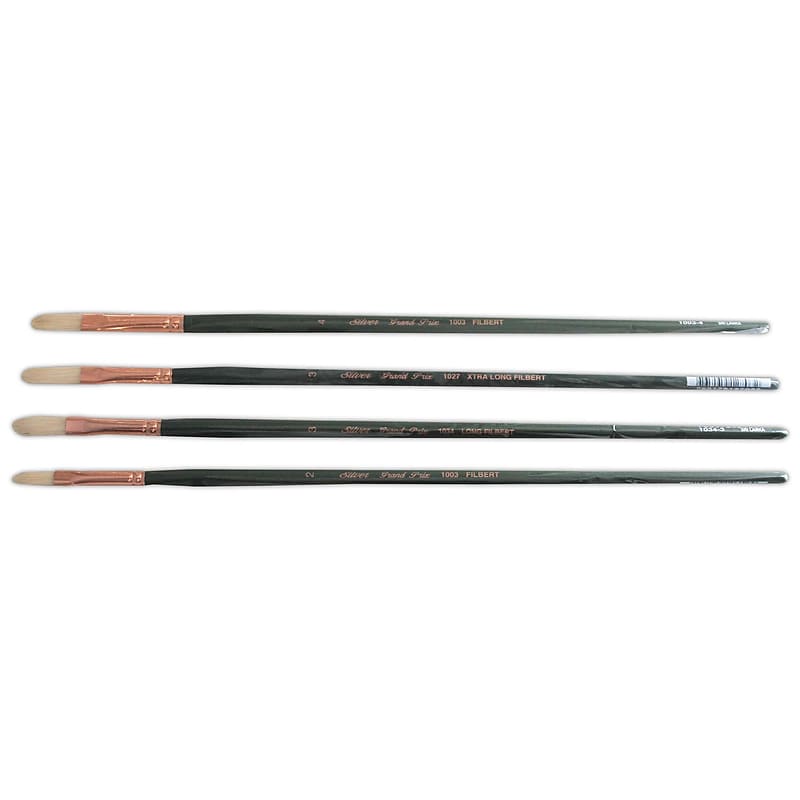 Silver Brush Natural Hog Bristle, Filbert Brushes, 4/Pack (SLVGP1081) image 1