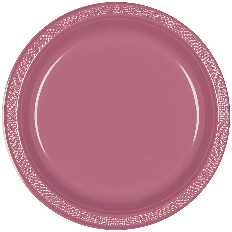 Party City 7" Plastic Plates, Mauve, 20/Pack (AM431755-164-NS) image 1
