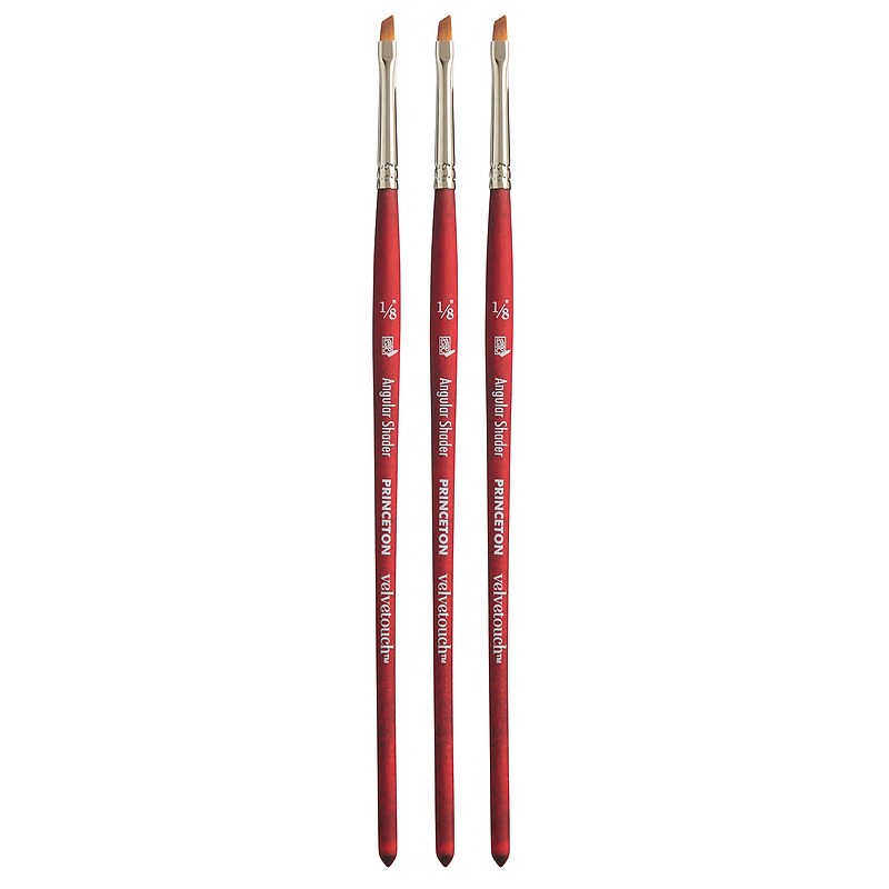 Princeton Velvetouch Mixed Media Synthetic Angle Shader Brush, 3/Pack (PBXP3950AS012-3) image 1