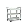 Rubbermaid Commercial 3-Shelf Plastic/Poly Mobile Utility Cart with Lockable Wheels, Off-White (FG409100OWHT)~#|#~18974302-F4A2-4A35-BF84FD10F413538B_sc7