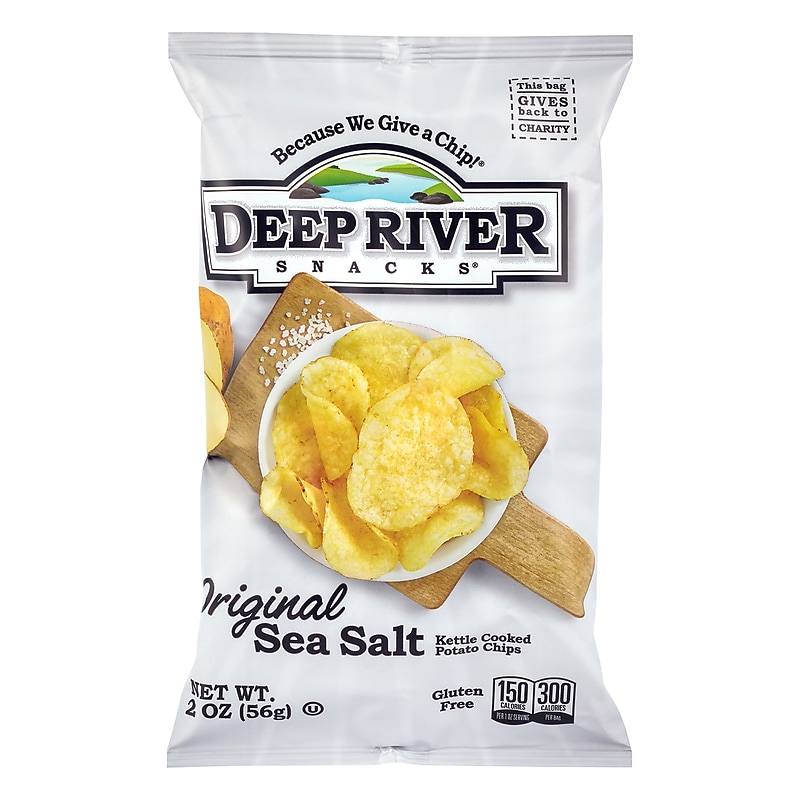 Deep River Snacks Original Sea Salt Kettle Cooked Potato Chips, 2 oz., 24/Box (220-02561) image 1