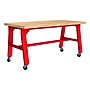 Learniture Ideate Series 72"W x 36"D Butcher Block Table, Beige/Red (LNT-NOR3005BB-RD-PK-SO)~#|#~189A22C4-91C7-40EE-80F13152D7EDBA6E_sc7