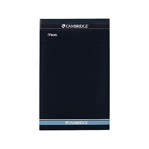 Cambridge Notepad, 5" x 8", LegalRuled, Black, 70 Sheets/Pad, 2 Pads