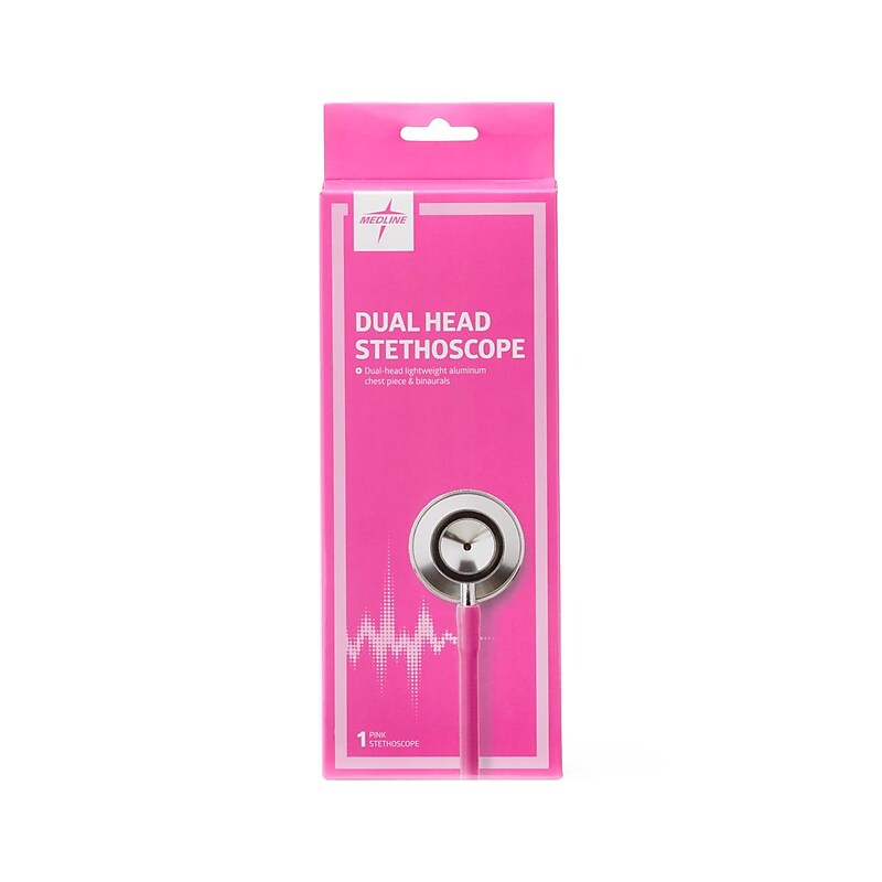 Medline Dual Head Stethoscope, Pink (MDS926209) image 1