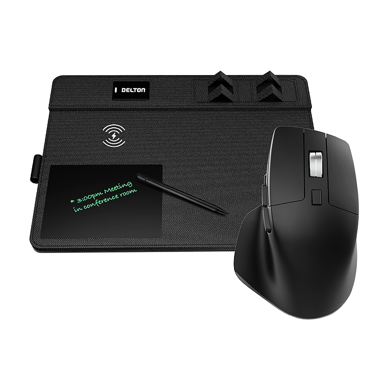 Delton S18 Wireless Mouse & Charging Mouse Pad Bundle, Black (DMWS18BD1) image 1