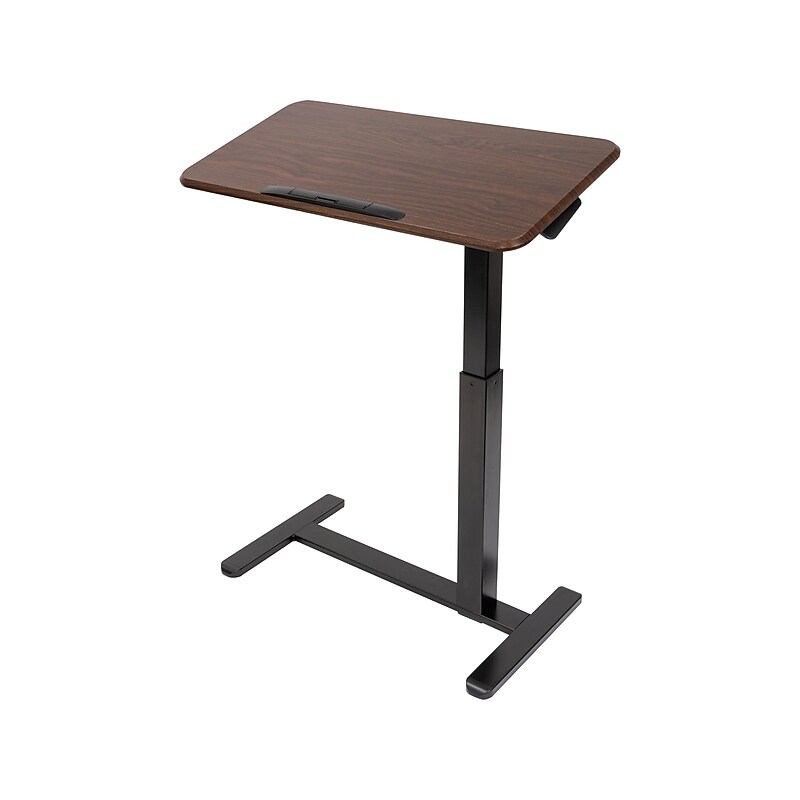 Mount-It! Height-Adjustable Overbed Desk with Tilt Tabletop, 27.2"-41.3"H, Brown/Black (MI-8045) image 1