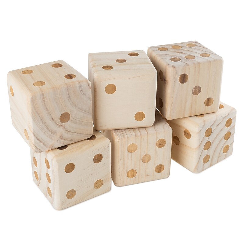 Hey! Play! Wooden Yard Dice Set, Natural (80-ZS-GYY01) image 1
