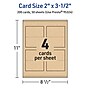 Avery Integrated Cards, 2" x 3.5", Matte Kraft Brown, 200/Box (95324)~#|#~18B5492E-425B-436D-BA7374E0293951EC_sc7